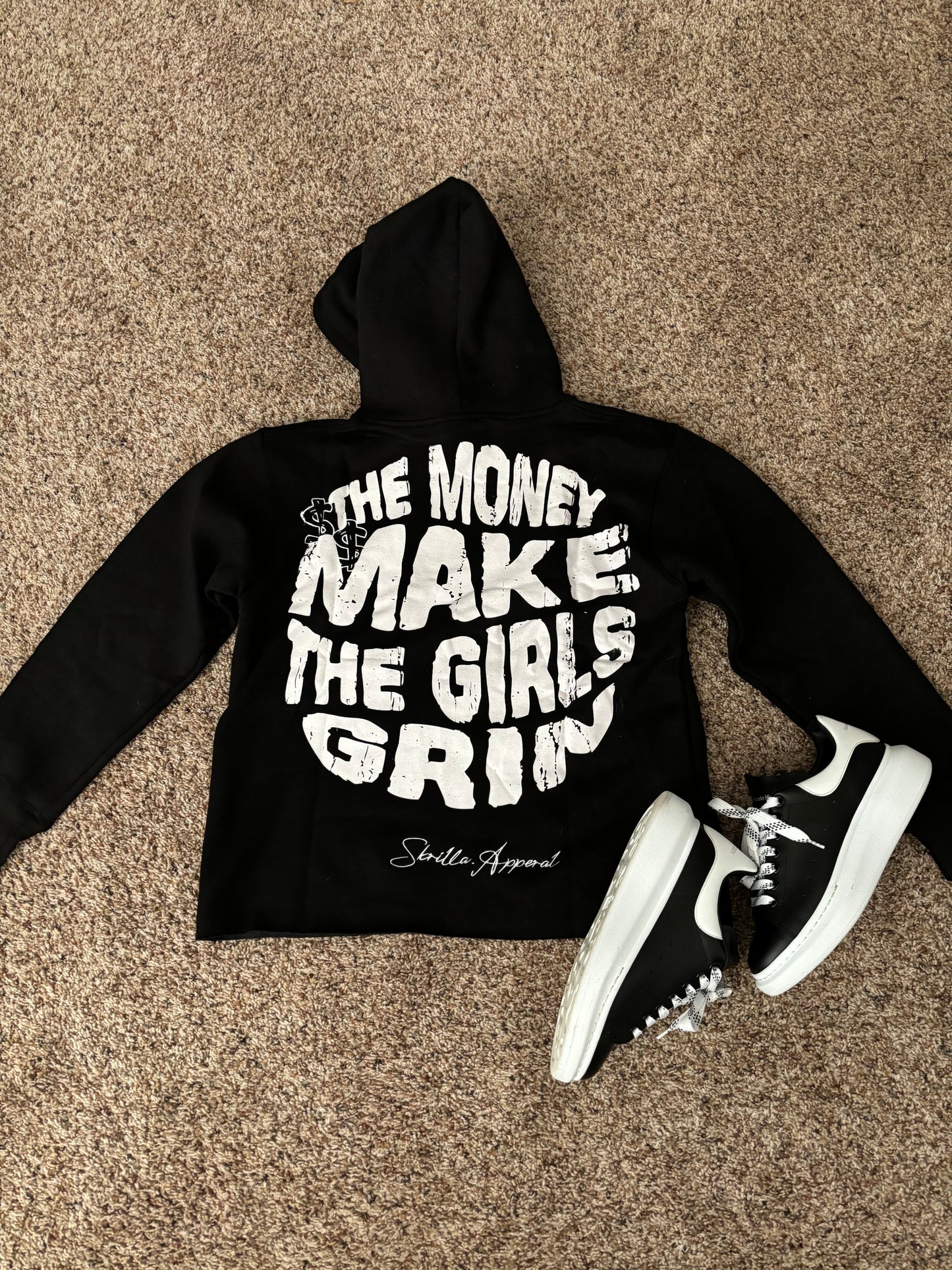 “Skrilla” Black cropped hoodie