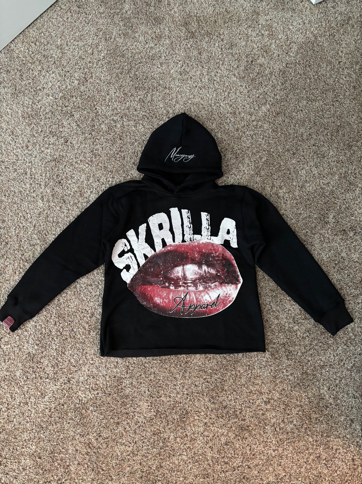 “Skrilla” Black cropped hoodie